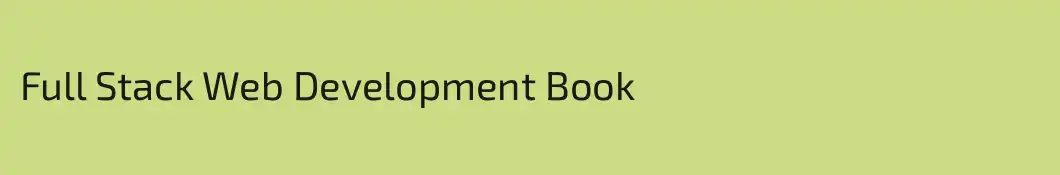 Full Stack Web Development Book